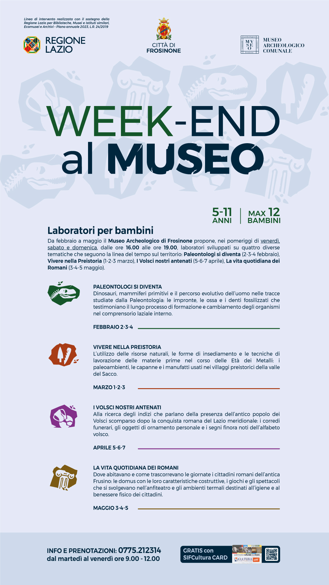 WEEKEND AL MUSEO PER BAMBINI (5-11 anni) | FEBBRAIO - MARZO - APRILE - MAGGIO 2024