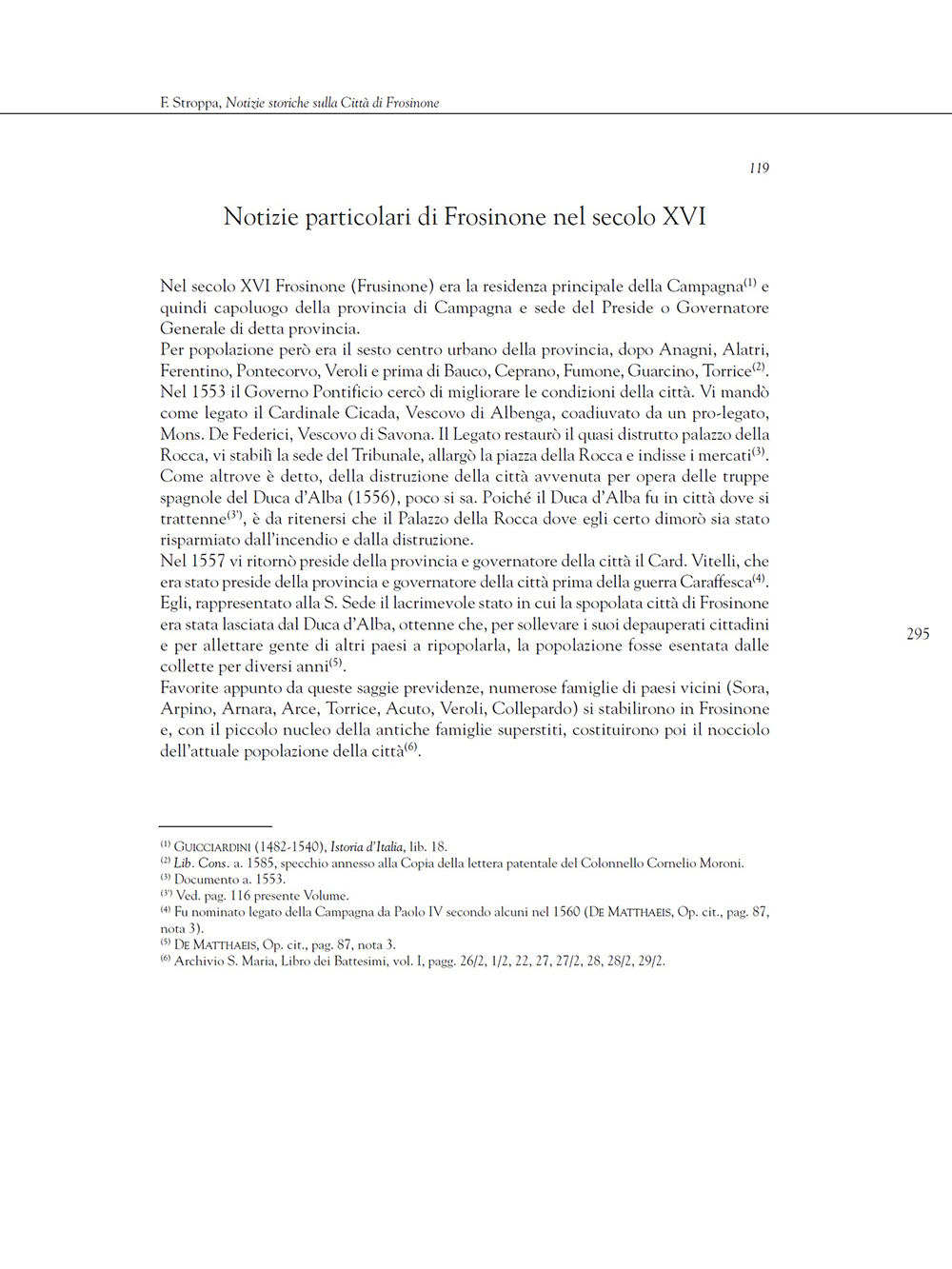 Terra dei Volsci. Notizie particolari di Frosinone nel secolo XVI di Francesco Stroppa