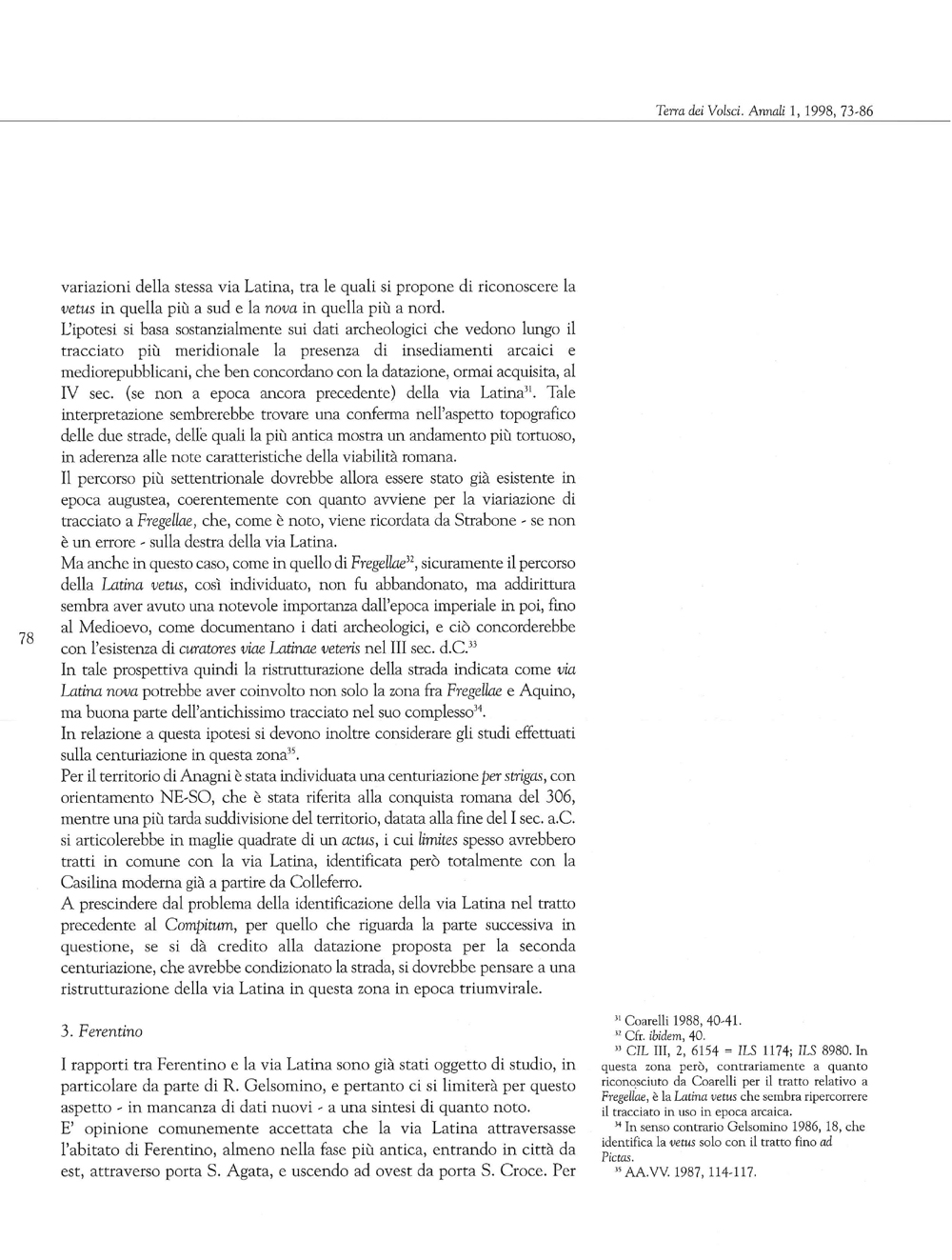 Terra dei Volsci. Annali del Museo Archeologico di Frosinone, 1998, 1, Sandra Gatti
