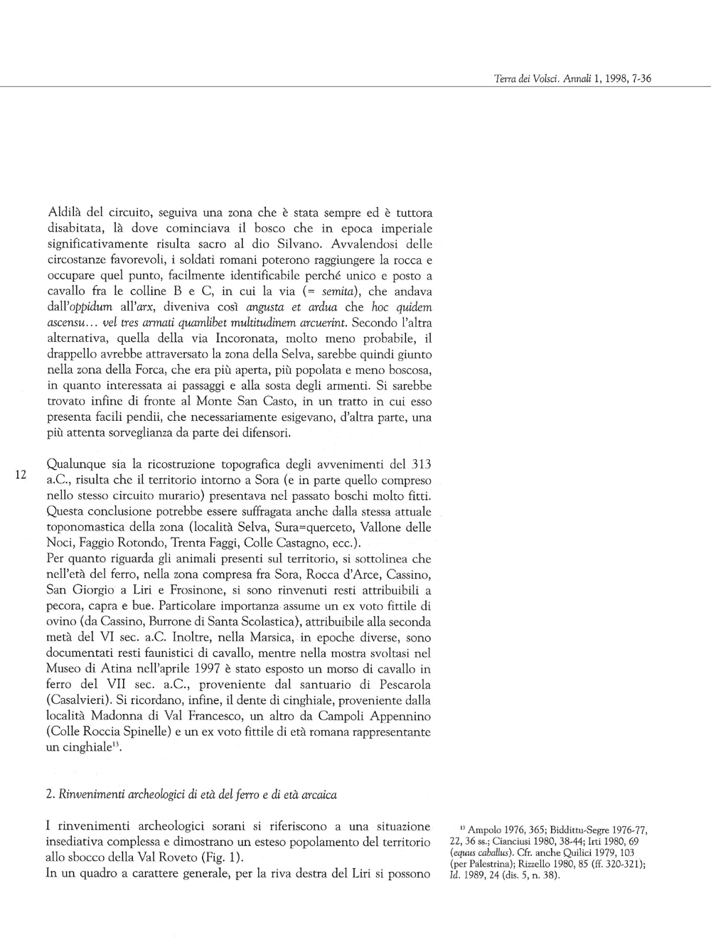 Terra dei Volsci. Annali del Museo Archeologico di Frosinone, 1998, 1, Rizzello