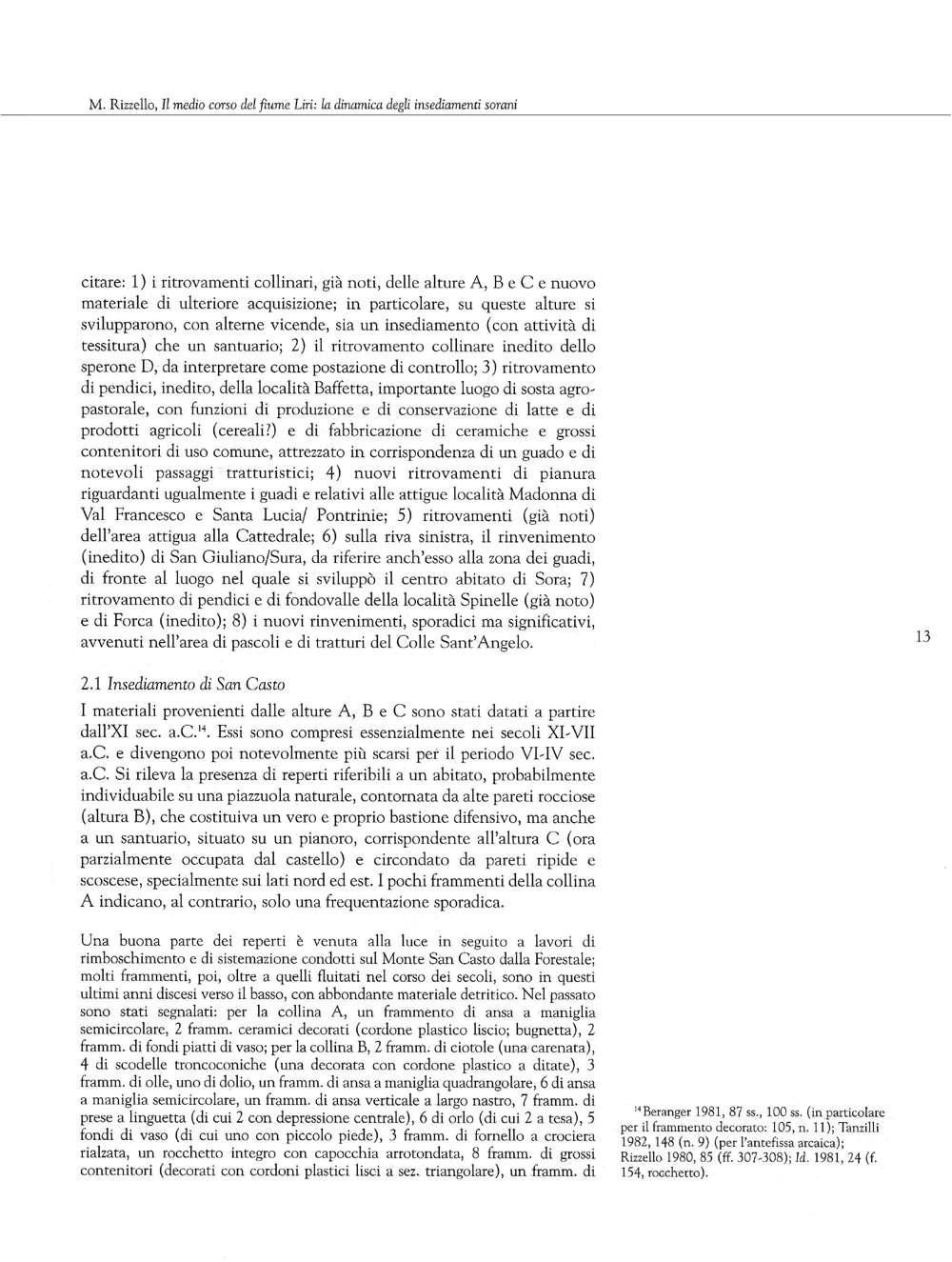 Terra dei Volsci. Annali del Museo Archeologico di Frosinone, 1998, 1, Rizzello