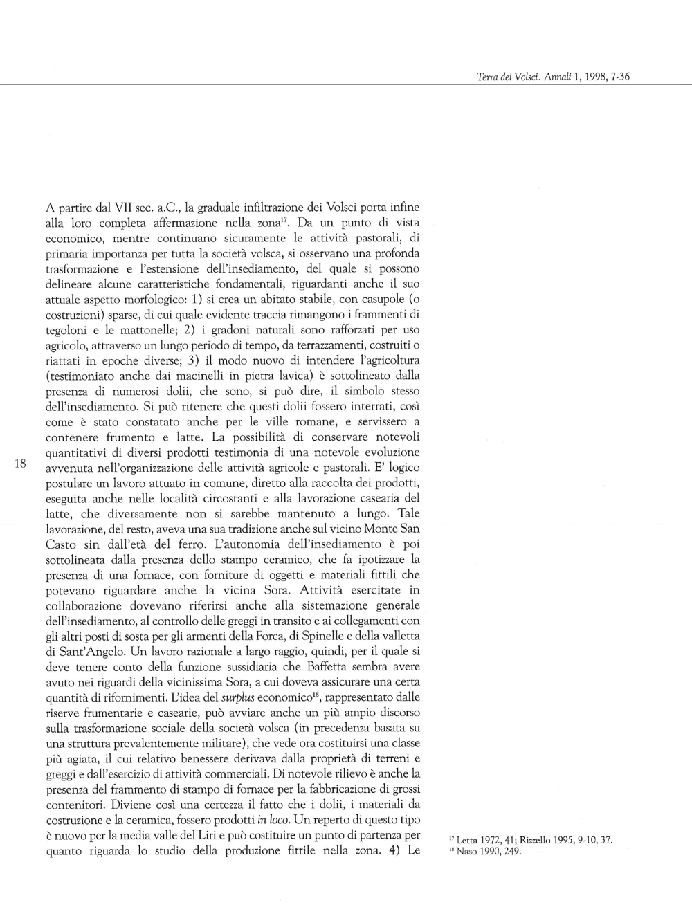 Terra dei Volsci. Annali del Museo Archeologico di Frosinone, 1998, 1, Rizzello