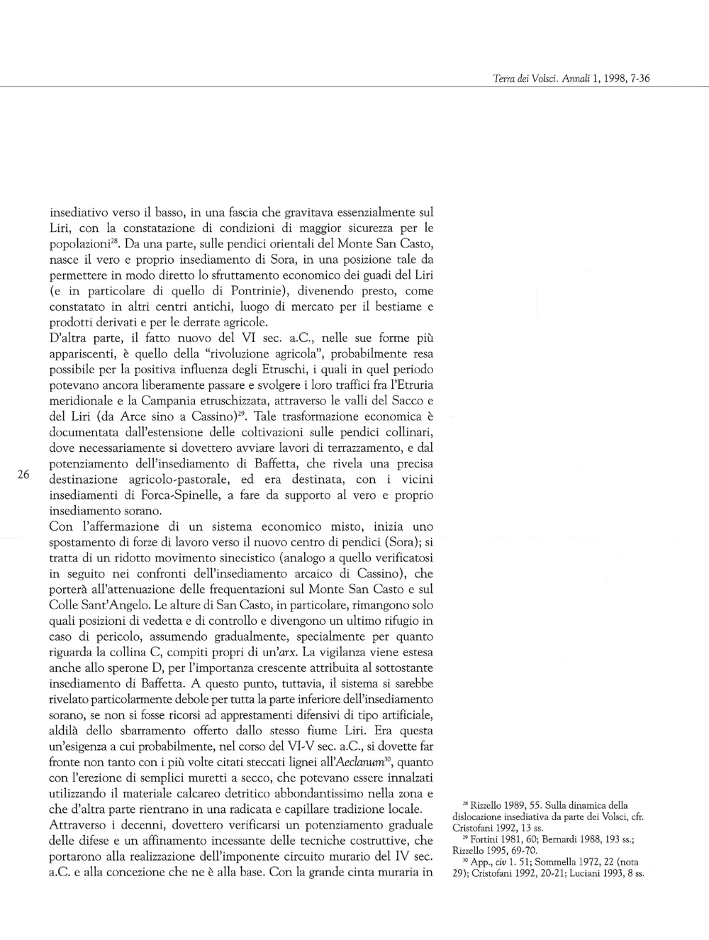 Terra dei Volsci. Annali del Museo Archeologico di Frosinone, 1998, 1, Rizzello